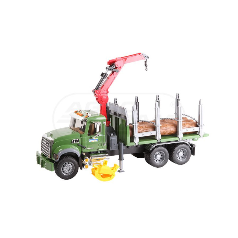 Ciężarówka do przewozu drewna z HDS Mack Bruder 02824 BR02824