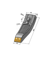 DZIÓB REDLICY Z WĘGLIKIEM 80X26 2-OTW. IND 205006