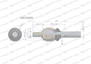 Przegub kierowniczy 230mm- M22x1.5 M28x1.5 3957095 WARYŃSKI