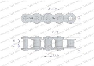 Łańcuch rolkowy 08B-1-42Ps zastosowanie Bolko Waryński