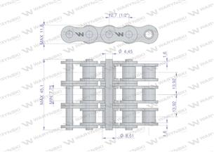 Łańcuch rolkowy 08B-3 (R3 1/2) 5 m Waryński