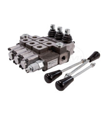 Rozdzielacz hydrauliczny 3-sekcyjny max przepływ 40L z zatrzaskiem W-ROZ40L/3Z WARYŃSKI