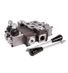 Rozdzielacz hydrauliczny 2-sekcyjny max przepływ 40L 1 sekcja z zatrzaskiem W-ROZ40L/2X1Z WARYŃSKI