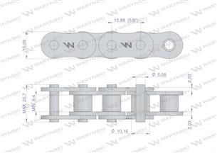 Łańcuch rolkowy 10A-1 ANSI A 50 (R1 5/8) Waryński ( sprzedawane po 25m )