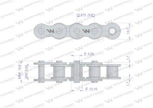 Łańcuch rolkowy 10B-1 (R1 5/8) 2.5 m Waryński