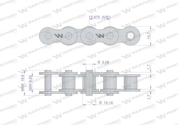 Łańcuch rolkowy 10B-1 (R1 5/8) 2.5 m Waryński