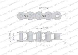 Łańcuch rolkowy 10B-1 (R1 5/8) Waryński ( sprzedawane po 25m )