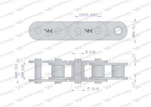 Łańcuch rolkowy prosta płytka 10B-1 (R1 5/8) 5 m Waryński