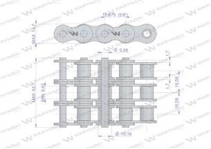 Łańcuch rolkowy 10B-3 (R3 5/8) 5 m Waryński