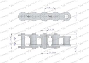 Łańcuch rolkowy 16B-1-106PZ (R1 1) adaptera zastosowanie Rozrzutnik Tandem Waryński