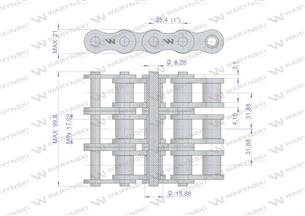 Łańcuch rolkowy 16B-3 (R3 1) 5 m Waryński