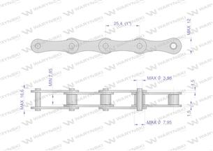 Łańcuch rolkowy L208A-32PZ zastosowanie Claas 678194. 678194.0. 0006781940 Waryński