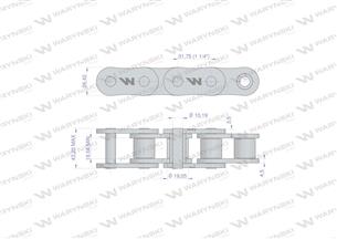Łańcuch rolkowy 20B-1 (R1 1.1/4) 5 m Waryński