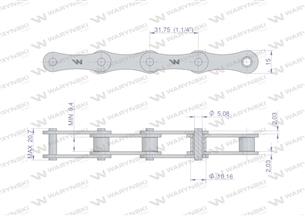 Łańcuch rolkowy 2050 210A (R1 1.1/4) 5 m Waryński