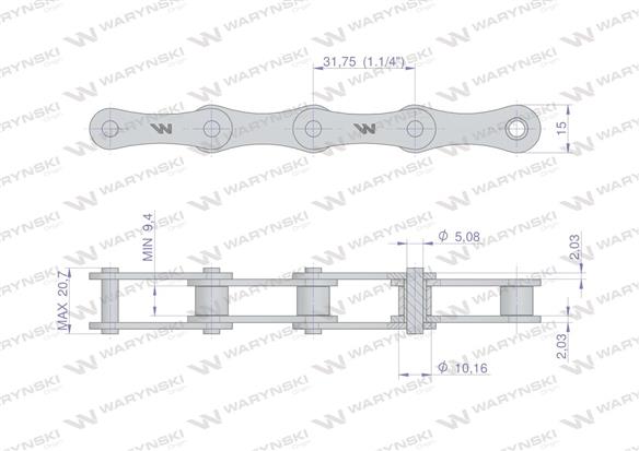 Łańcuch rolkowy 2050 210A (R1 1.1/4) 5 m Waryński