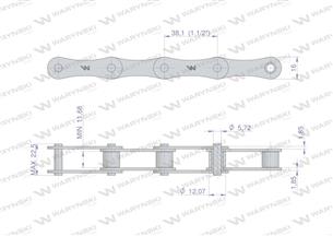 Łańcuch rolkowy 212B (R1 1.1/2) 5 m Waryński