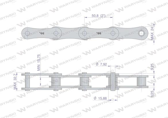 Łańcuch rolkowy 216A 2080 (R1 2) 5 m Waryński