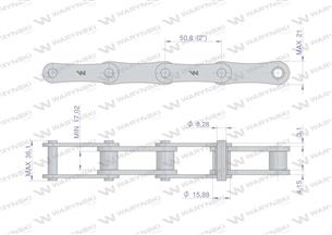 Łańcuch rolkowy 216B (R1 2) 5 m Waryński