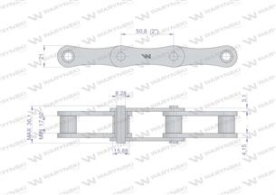 Łańcuch 216B-3Ps zastosowanie Prasa Rolująca Krone 9220100 Waryński ( sprzedawany po 100 )