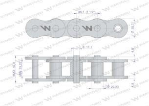 Łańcuch rolkowy wzmocniony 24A-1 ANSI A 120 (R1 1.1/2) 5m Waryński