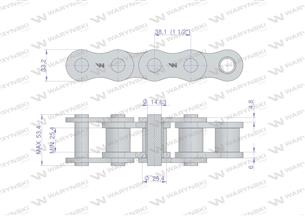 Łańcuch rolkowy 24B-1 (R1 1.1/2) 5 m Waryński