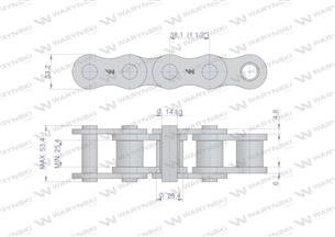 Łańcuch rolkowy 24B-1 (R1 1.1/2) 2.5 m Waryński