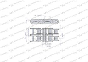 Łańcuch rolkowy 24B-2-35Ps obrotu zastosowanie Cyklop 503496014 Waryński