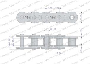 Łańcuch rolkowy wzmocniony 28A-1 ANSI A 140 (R1 1.3/4) 5m Waryński