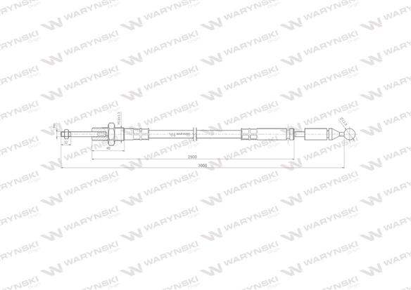 Linka do sterowania rozdzielaczem na kulkę (stalowa) L-3000mm Waryński