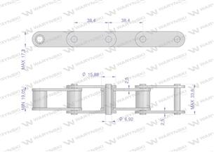 Łańcuch rolkowy 38.4R 5m Waryński 674480