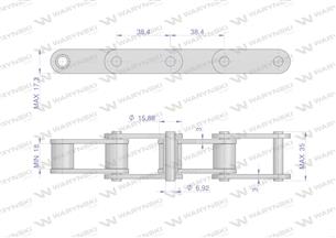 Łańcuch rolkowy 38.4V 5m Waryński
