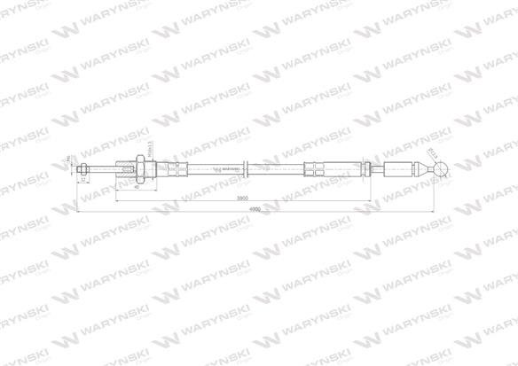 Linka do sterowania rozdzielaczem na kulkę (stalowa) L-4000mm Waryński