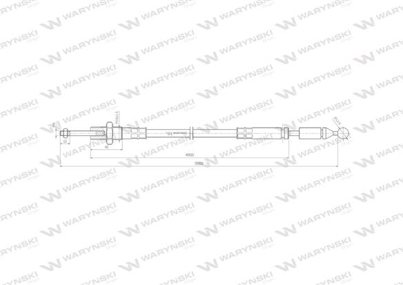 Linka do sterowania rozdzielaczem na kulkę (stalowa) L-5000mm Waryński