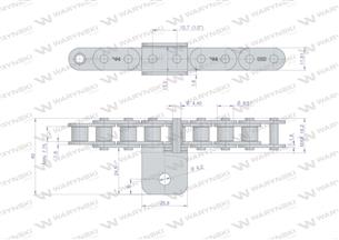 Łańcuch C08B (R1 1/2) przenośnika Kombajnu do Porzeczek 48 łopatek Waryński