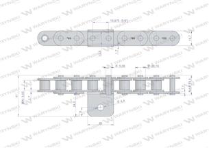 Łańcuch C10B (R1 5/8) przenośnika Kombajnu do Porzeczek 61 łopatek Waryński