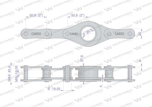 Łańcuch CA650-1 160 ogniw 40 belek zastosowanie Prasa Zwijka Sipma 5276077500 Waryński