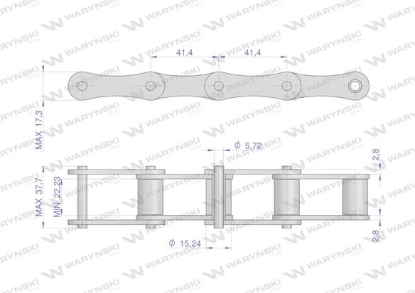 Łańcuch rolkowy S45 5m Waryński