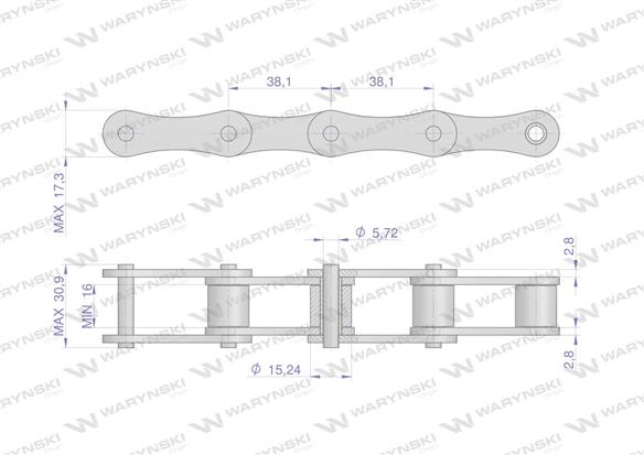 Łańcuch rolkowy S51 5m Waryński