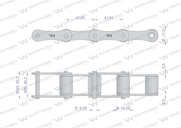 Łańcuch rolkowy S62 5m Waryński