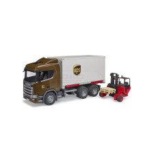 Ciężarówka logistyczna Scania Super 560R UPS z wózkiem widłowym Bruder 03582 BR 03582