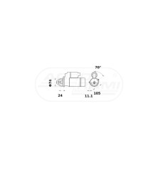 ROZRUSZNIK JCB 24V 2.5KW ISKRA / MAHLE / LETRIKA MS241, 11.131.265, 11131265, AZE2165