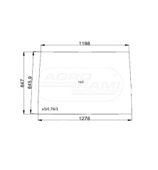 Szyba przednia 53369038 Zetor