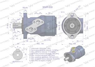 Silnik hydrauliczny orbitalny (stosowany do owijarek) WMR 200 cm3/obr (140 bar / max.200 bar) Waryński