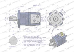 Silnik hydrauliczny orbitalny WMS 100 cm3/obr (175 bar / max.225 bar) Waryński
