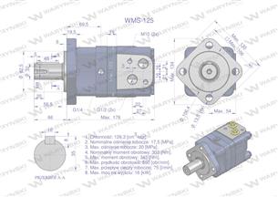 Silnik hydrauliczny orbitalny WMS 125 cm3/obr (175 bar / max.225 bar) Waryński