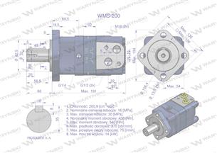 Silnik hydrauliczny orbitalny WMS 200 cm3/obr (160 bar / max.225 bar) Waryński