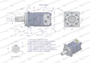 Silnik hydrauliczny orbitalny WMT 200 cm3/obr (200 bar / max.280 bar) Waryński