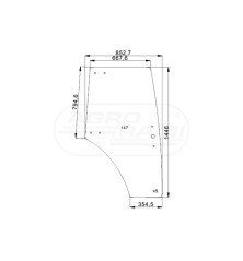 Szyba drzwi prawa /ZIELONA/ 53369093 Zetor