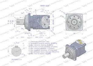 Silnik hydrauliczny orbitalny WMV 315 cm3/obr (200 bar / max.280 bar) Waryński