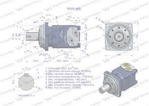 Silnik hydrauliczny orbitalny WMV 400 cm3/obr (200 bar / max.280 bar) Waryński